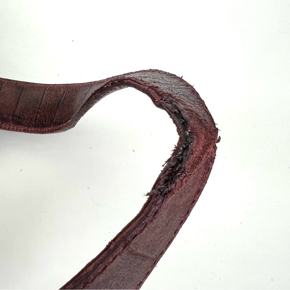 FRANCESCO BIASIA Burgundy Metallic Croc Embossed Leather Oversized Shoulder Bag - Picture 13 of 14